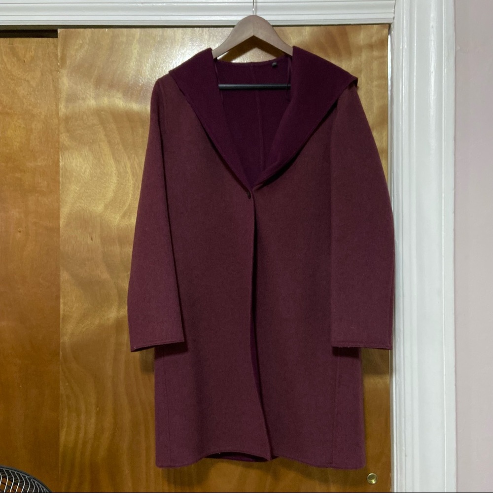 Elegant Hooded Pea Coat